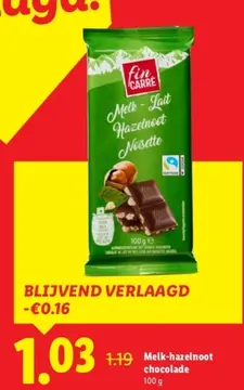 Aanbieding: Melk-hazelnoot chocolade