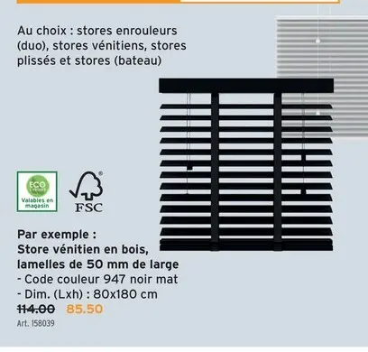 Offre: Store vénitien en bois