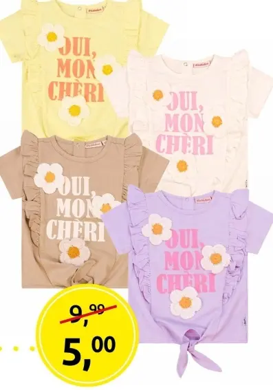 Aanbieding: T-shirt with "OUI, MON CHÉRI" print and croch
