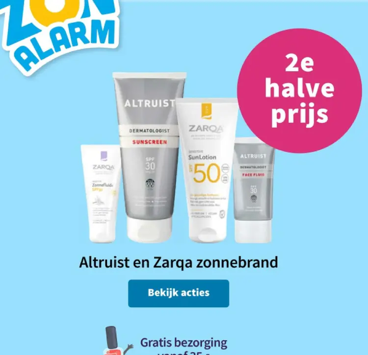 Aanbieding: Altruist en Zarqa zonnebrand