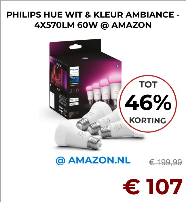 Aanbieding: Philips hue wit & kleur ambiance