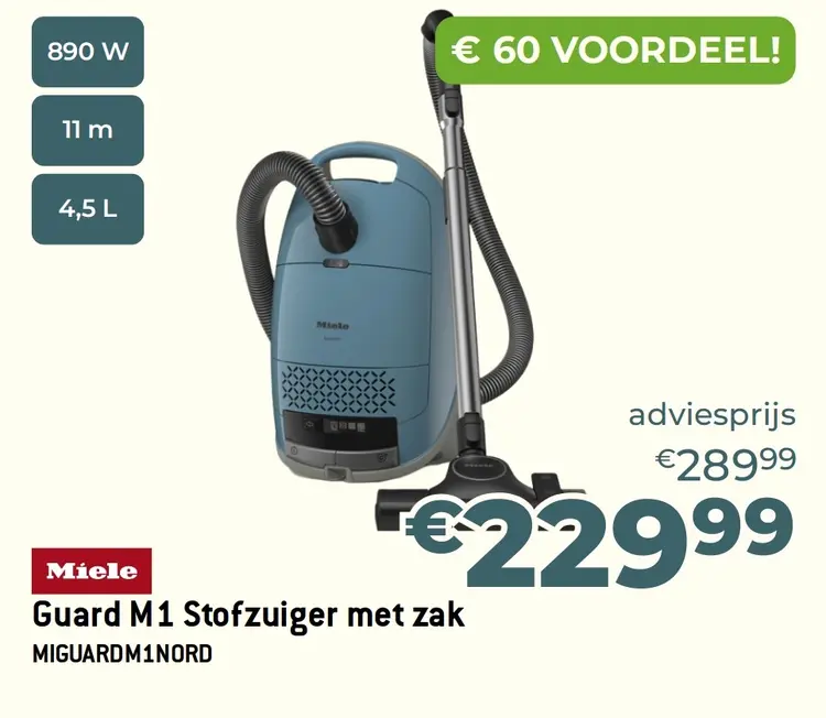 Promotie: Guard M1 Stofzuiger met zak