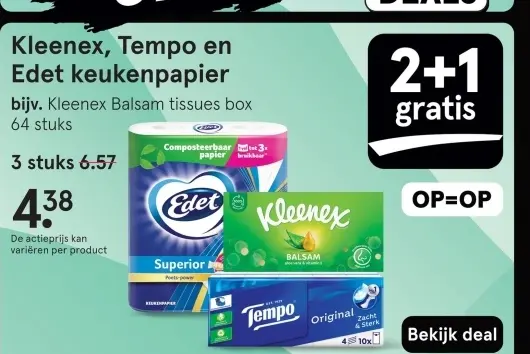 Aanbieding: Kleenex, Tempo en Edet keukenpapier