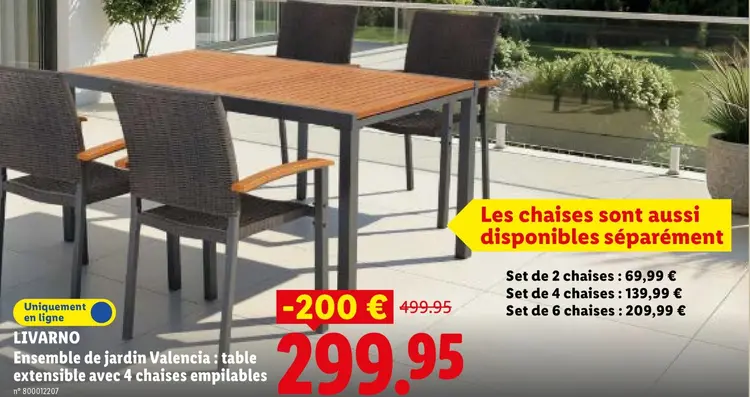 Offre: Ensemble de jardin Valencia