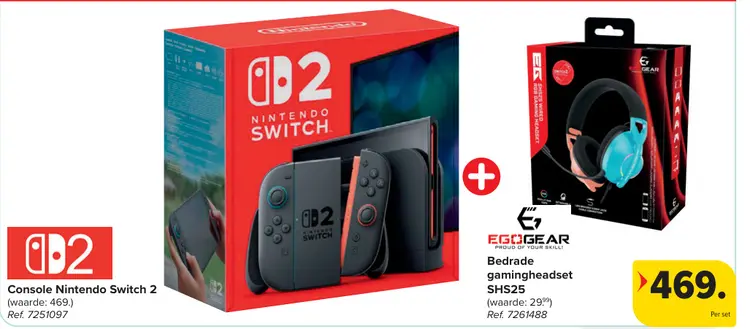Promotie: Console Nintendo Switch 2 + Bedrade gamingheadset SHS25
