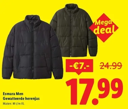 Aanbieding: Gewatteerde herenjas
