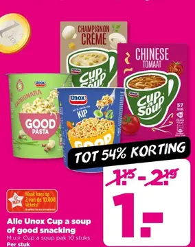 Aanbieding: Alle Unox Cup a soup of good snacking
