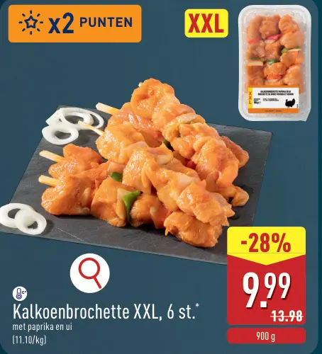Promotie: Kalkoenbrochette XXL
