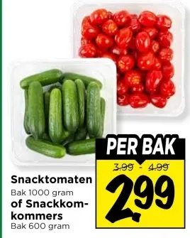 Aanbieding: Snacktomaten of Snackkomkommers