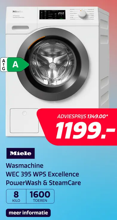 Aanbieding: Miele WEC 395 WPS Excellence PowerWash & SteamCare