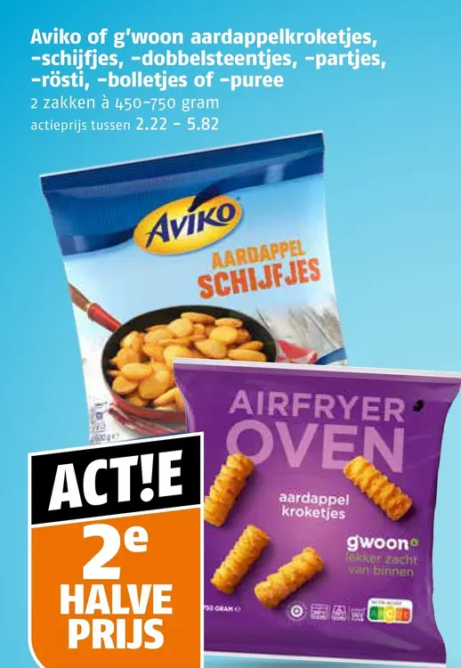 Aanbieding: Aardappelkroketjes, -schijfjes, -dobbelsteentjes, -partjes, -rösti, -bolletjes of -puree