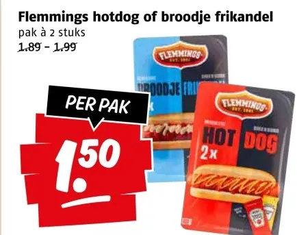 Aanbieding: hotdog of broodje frikandel