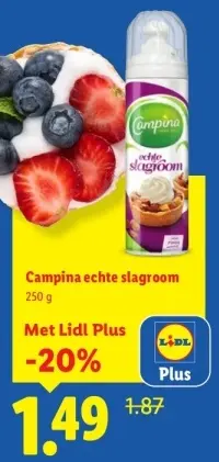 Aanbieding: Echte slagroom