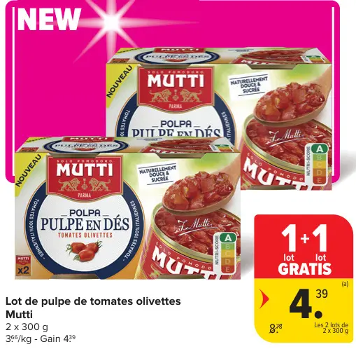 Offre: Lot de pulpe de tomates olivettes