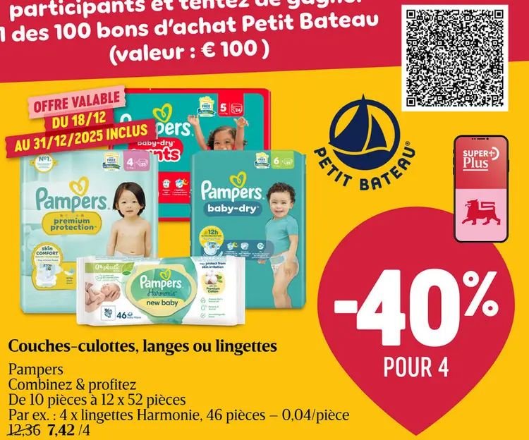 Offre: Couches-culottes, langes ou lingettes