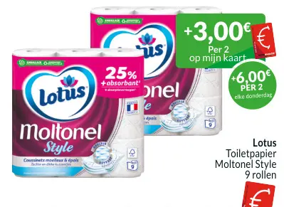 Promotie: Toiletpapier Moltonel Style