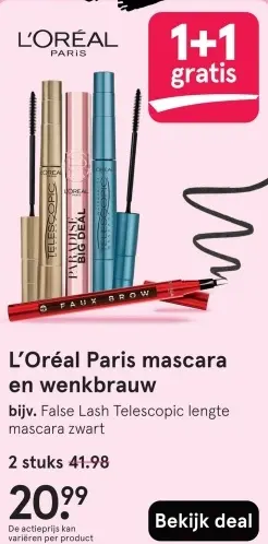 Aanbieding: mascara en wenkbrauw