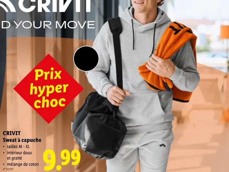 Offre: CRIVIT Sweat à capuche