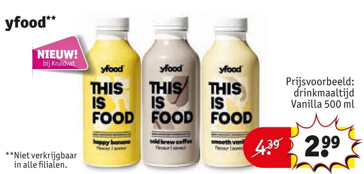 Aanbieding: Yfood drinkmaaltijd Vanilla