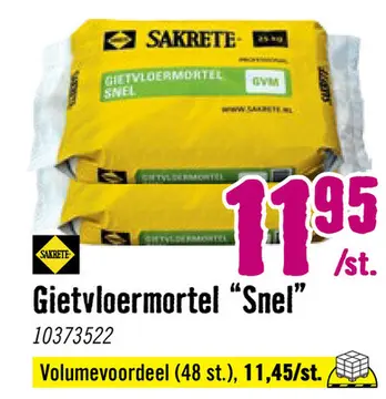 Aanbieding: Gietvloermortel "Snel"