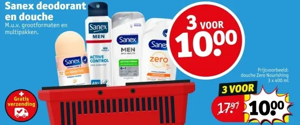 Aanbieding: Sanex deodorant en douche