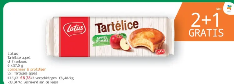 Aanbieding: Tartélice appel of framboos