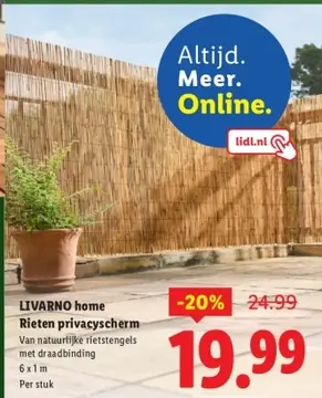 Aanbieding: Rieten privacyscherm