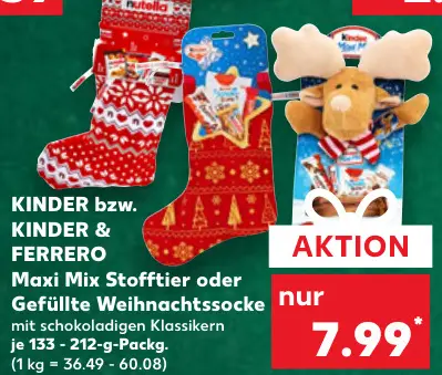 Aanbieding: Maxi Mix Stofftier oder Gefüllte Weihnachtsso