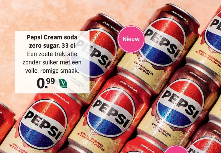 Aanbieding: Pepsi Cream soda zero sugar