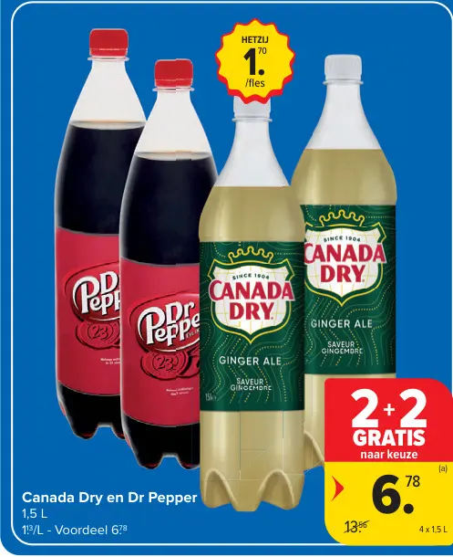 Promotie: Canada Dry en Dr Pepper