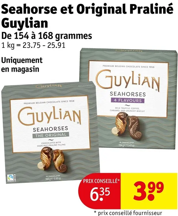 Offre: Seahorse et Original Praliné