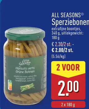 Promotie: Sperziebonen