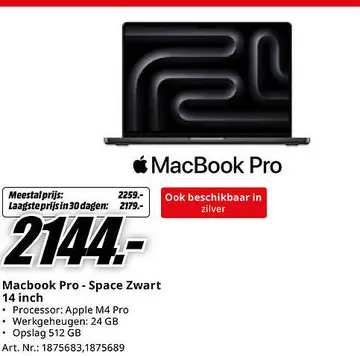 Aanbieding: Macbook Pro - Space Zwart