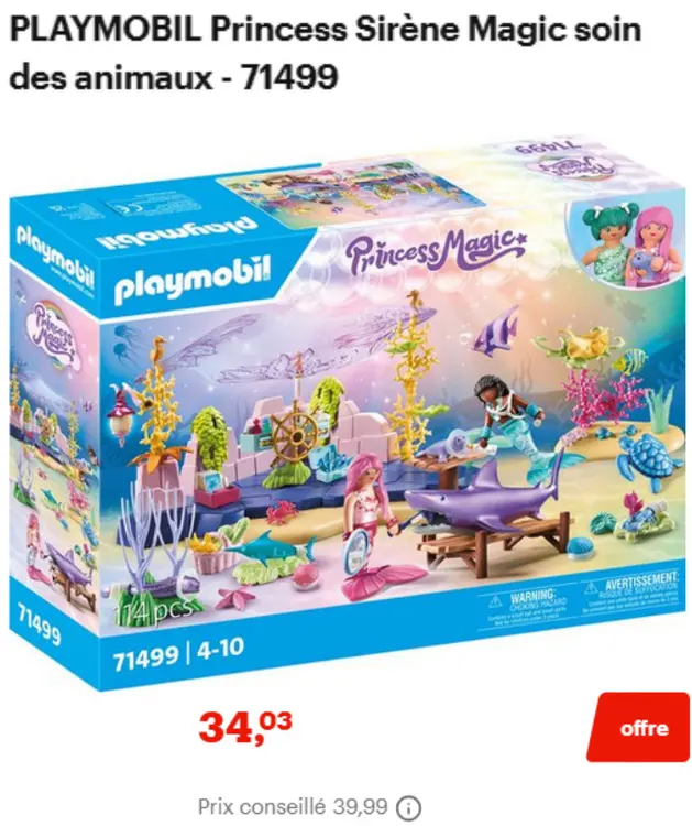 Offre: Princess Sirène Magic soin des animaux - 71499
