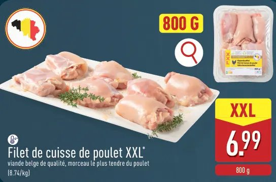 Offre: Filet de cuisse de poulet XXL