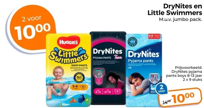 Aanbieding: DryNites en Little Swimmers