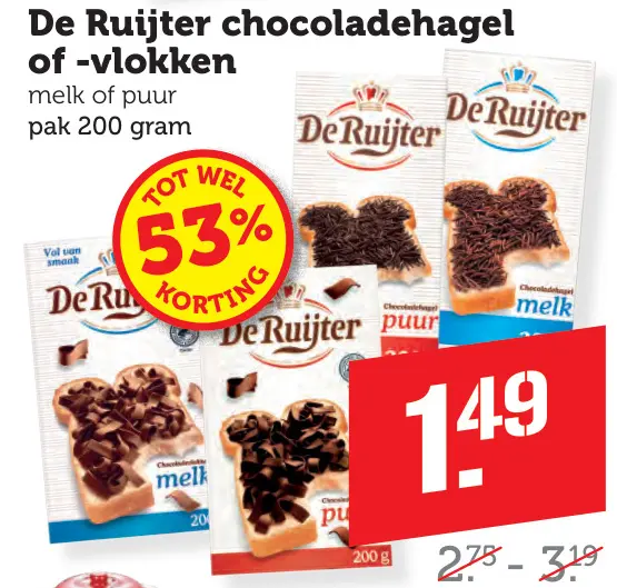 Aanbieding: Chocoladehagel of -vlokken