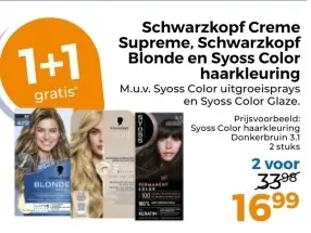 Aanbieding: Schwarzkopf Creme Supreme, Schwarzkopf Blonde en Syoss haarkleuring