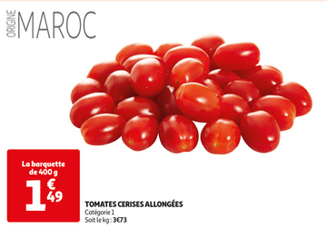 Offre: TOMATES CERISES ALLONGÉES