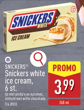 Promotie: Snickers white ice cream