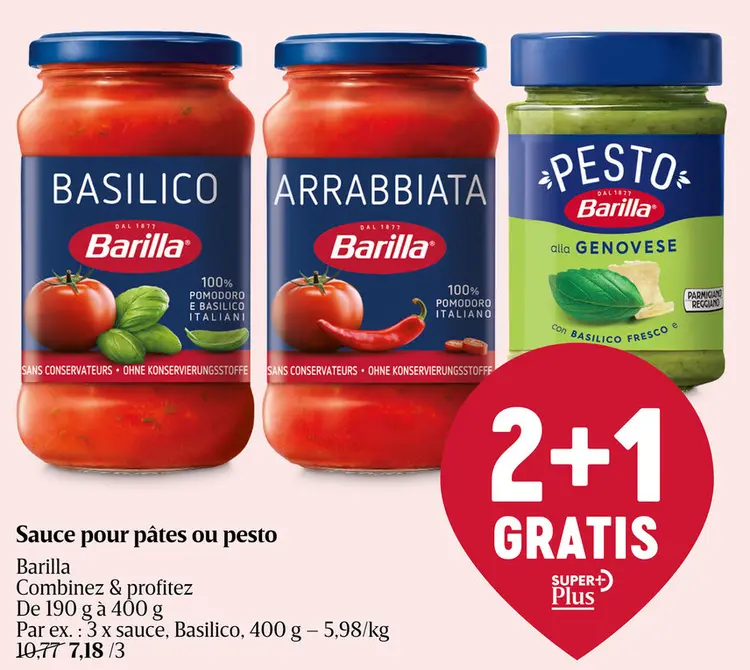 Offre: Sauce pour pâtes ou pesto