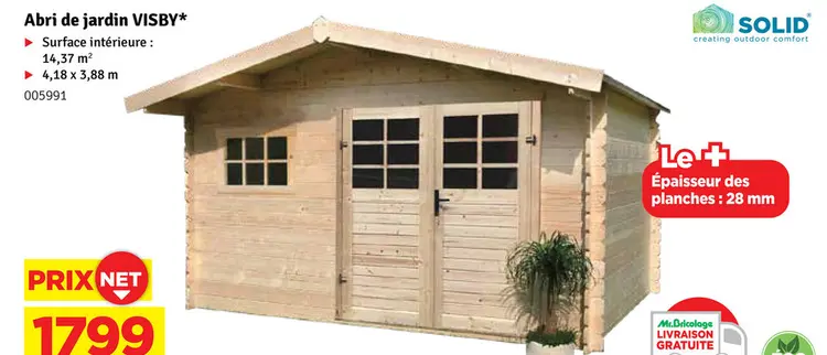 Offre: Abri de jardin VISBY