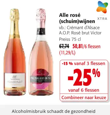 Promotie: Alle rosé (schuim)wijnen