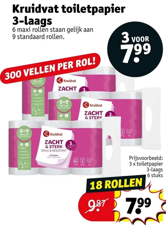 Promotie: Toiletpapier 3-laags
