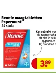 Aanbieding: Rennie maagtabletten Pepermunt