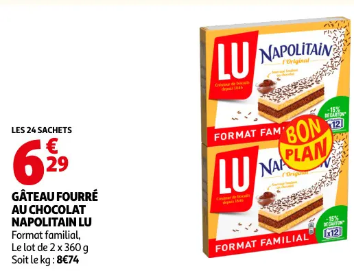 Offre: Gâteau fourré au chocolat NAPOLITAIN