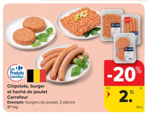 Offre: Chipolata, burger et haché de poulet