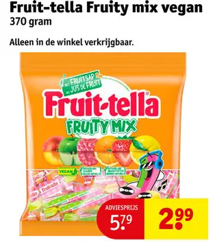 Aanbieding: Fruit-tella Fruity mix vegan