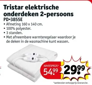 Promotie: elektrische onderdeken 2-persoons
