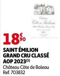 Promotie: Saint émilion grand cru classé aop